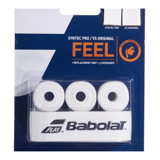 Babolat Pack Syntec Pro + VS Original X3 Tennis Grip , White