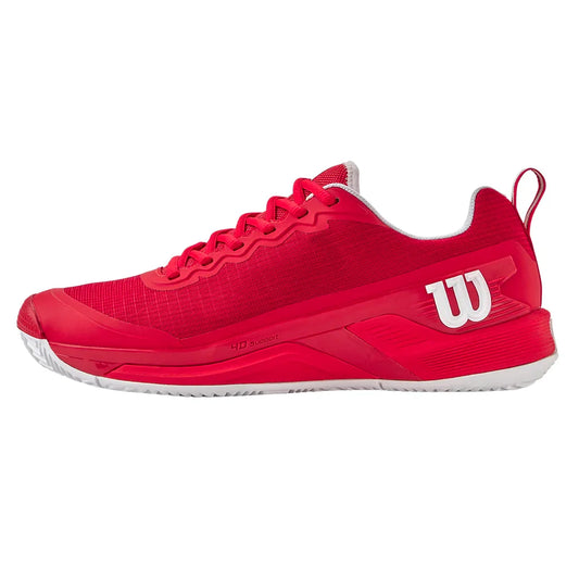 Wilson Men`s Rush Pro 4.5 Clay Tennis Shoes Infrared and White