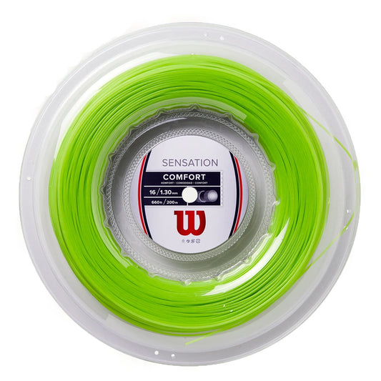 Wilosn Sensation Neon 16G Tennis String 200m Reel - Neon Green