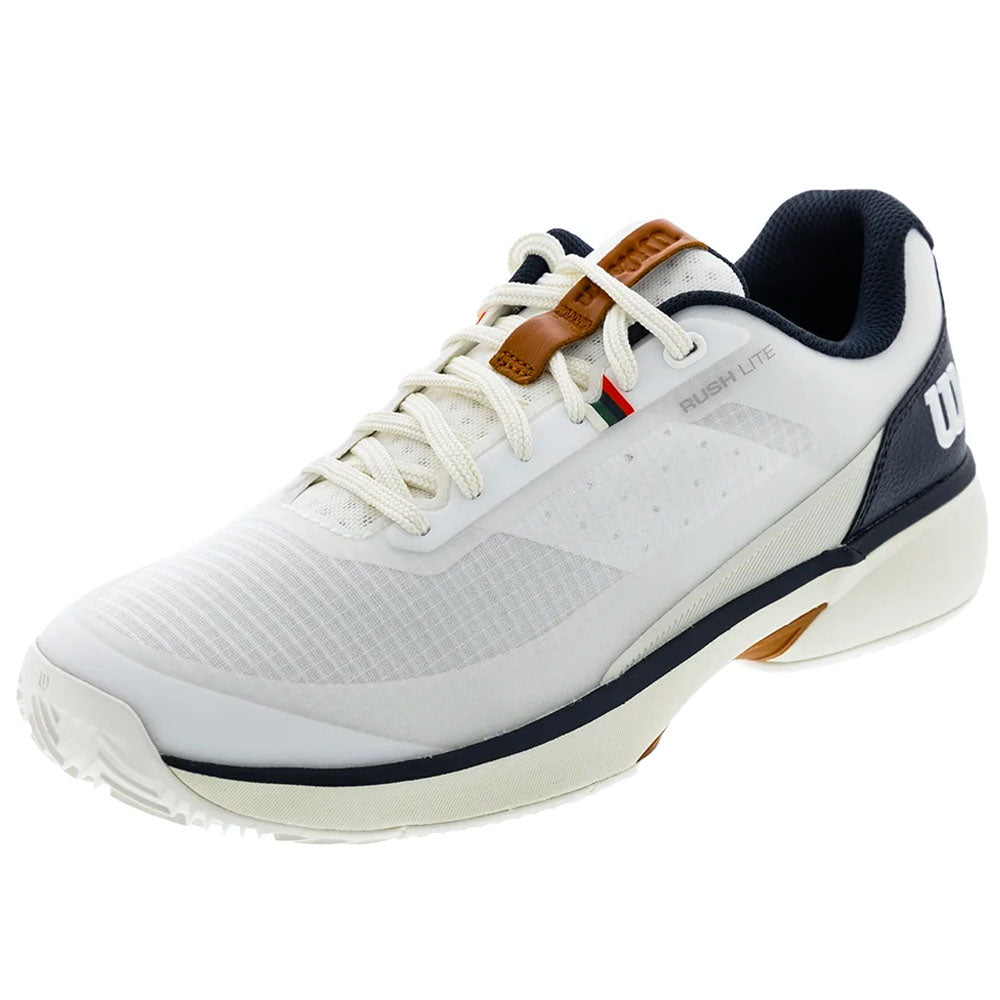 Wilson Men's CLAY Court Rush Lite 5 Tennis Shoes White/Navy Blazer