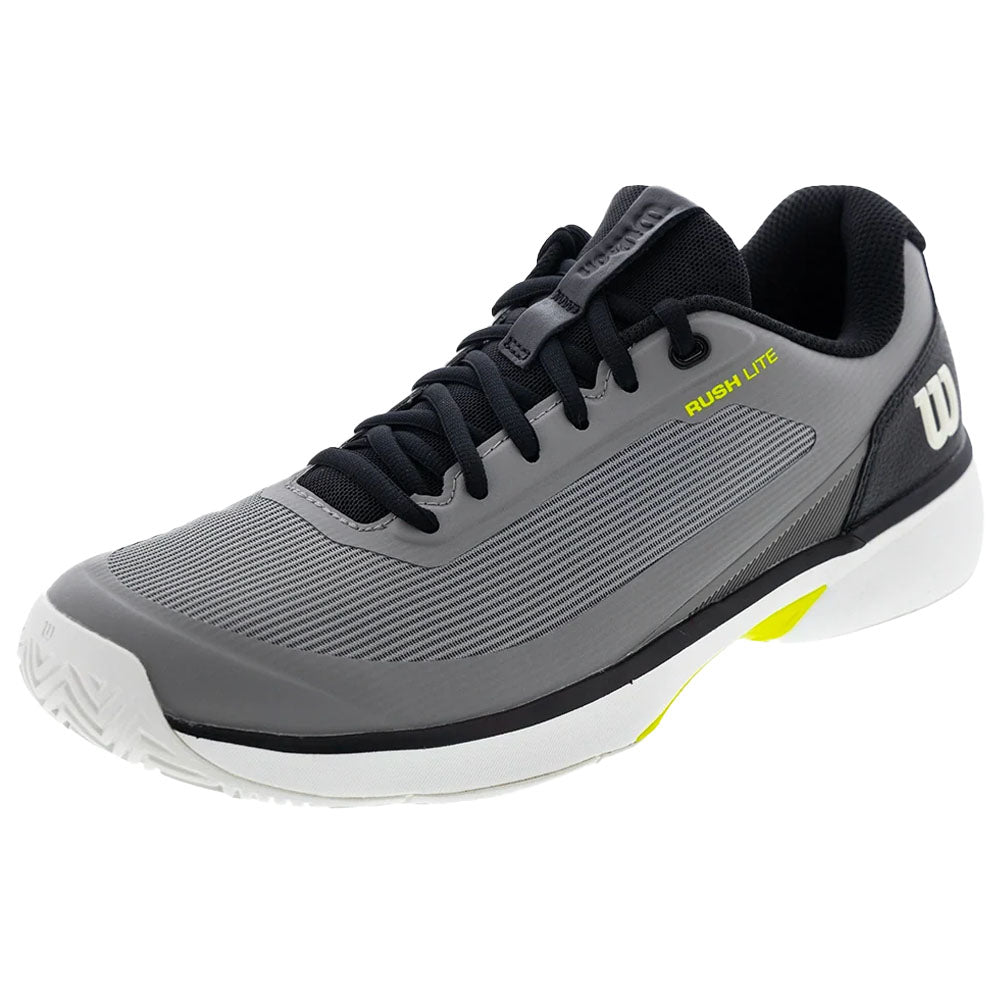 Wilson Men's RUSH LITE 5 Tennis Shoes Titanium/Snow White