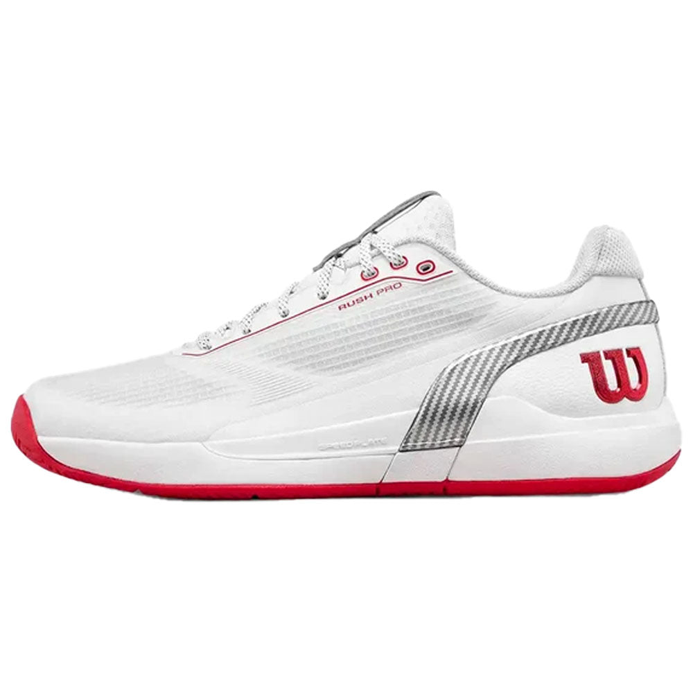 Wilson Men's RUSH PRO 5 CTC Tennis Shoes White/Wilson Red