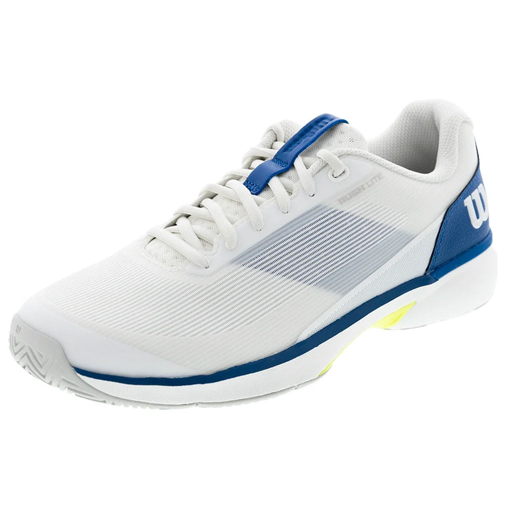 Wilson Men's Rush Lite 5 Tennis Shoes White/Deja Vu Blue