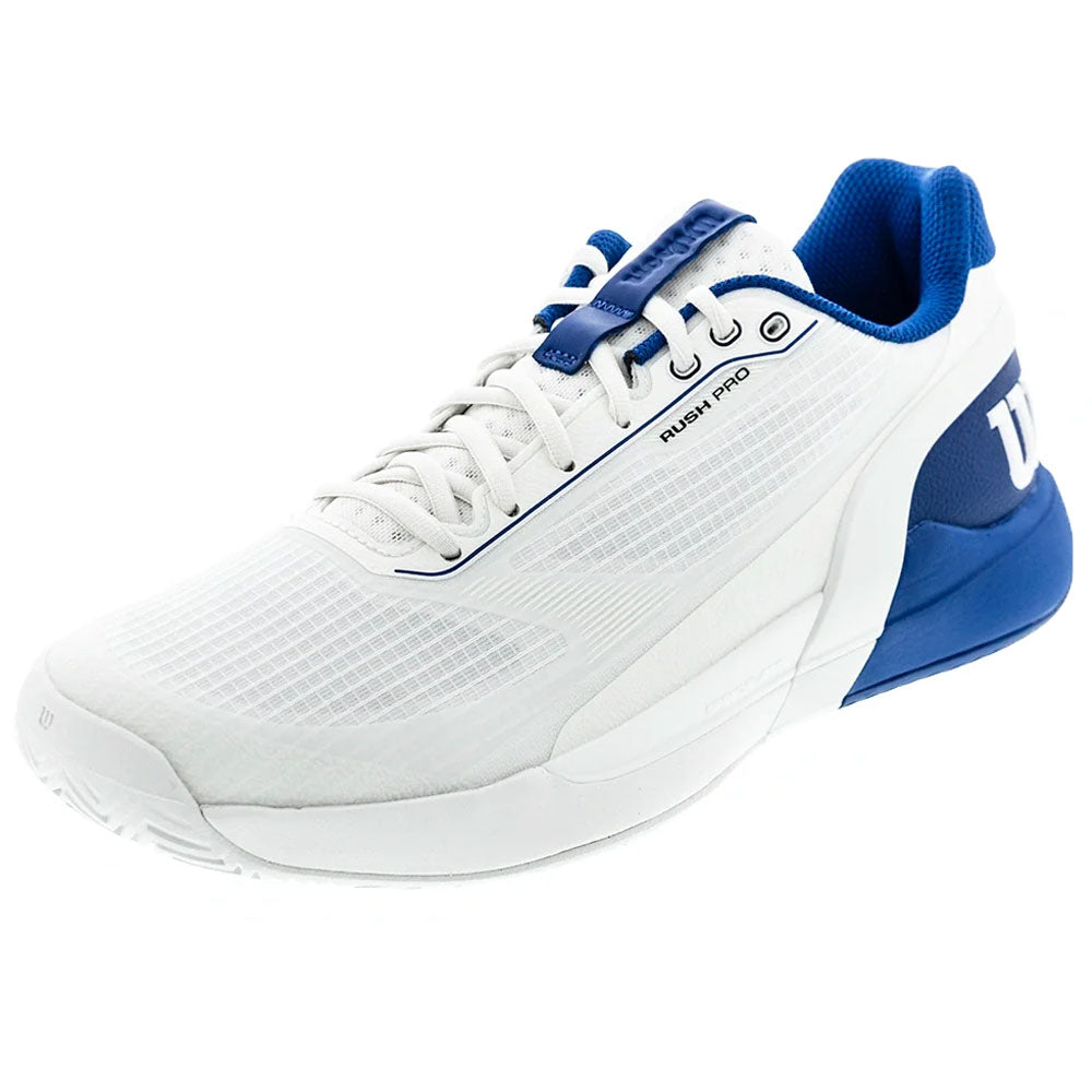 Wilson Men's Rush Pro 5 Tennis Shoes White/Deja Vu Blue