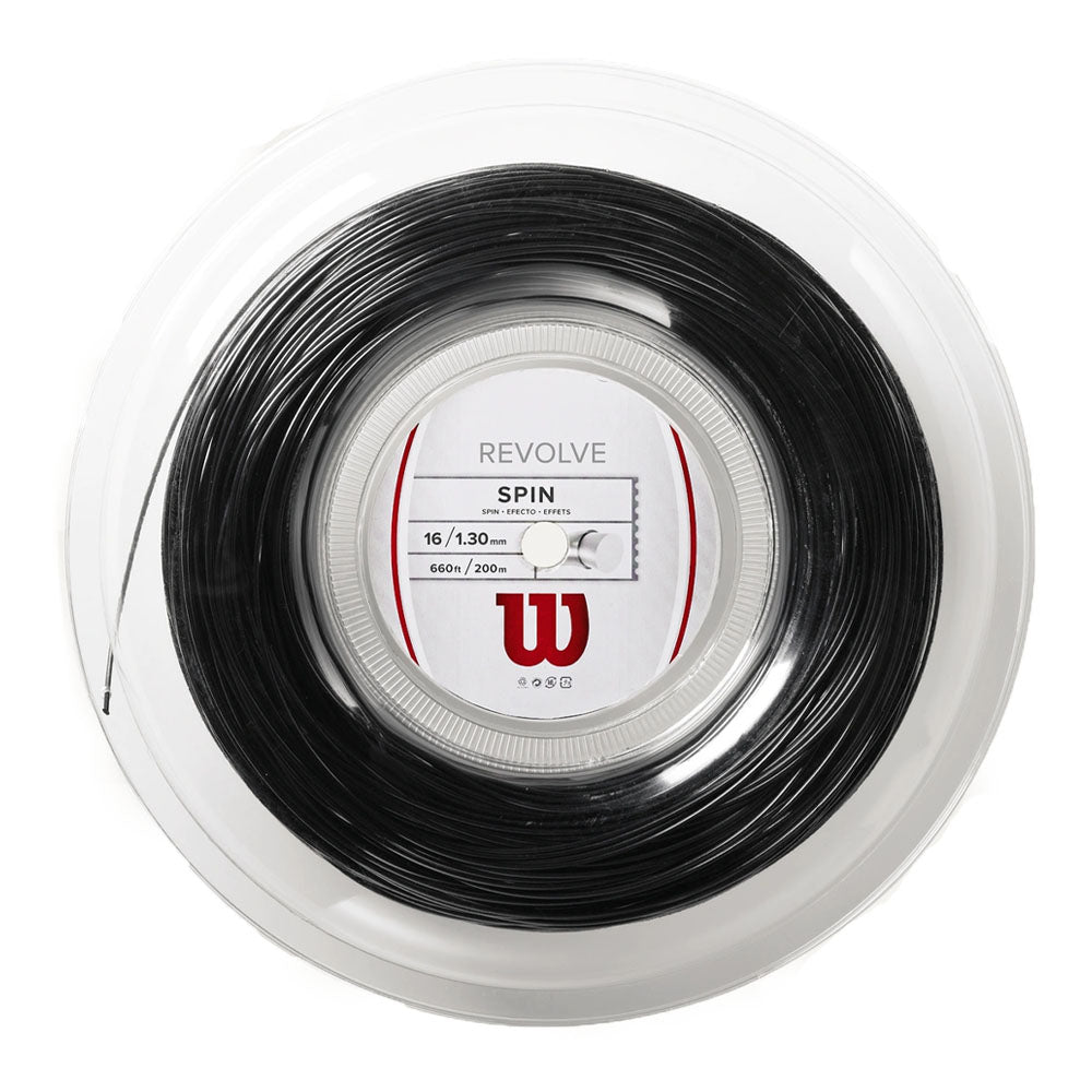 Wilson Revolve 16G Tennis String - 200m Reel - Black