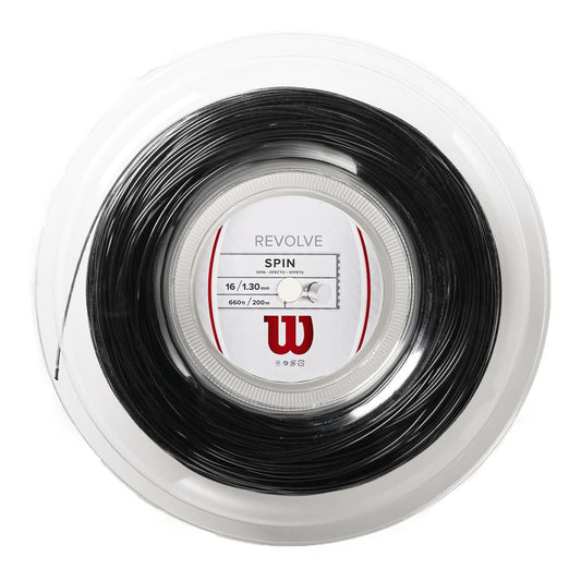 Wilson Revolve 16G Tennis String - 200m Reel - Black