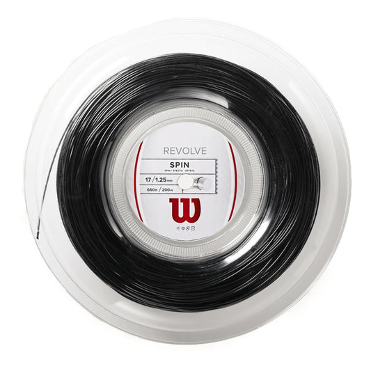 Wilson Revolve 17G Tennis String - 200m Reel - Black