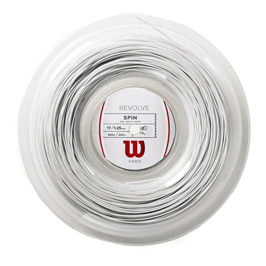 Wilson Revolve 17G Tennis String - 200m Reel - White