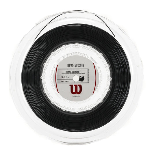 Wilson Revolve Spin 17G Tennis String - 200m Reel - Black