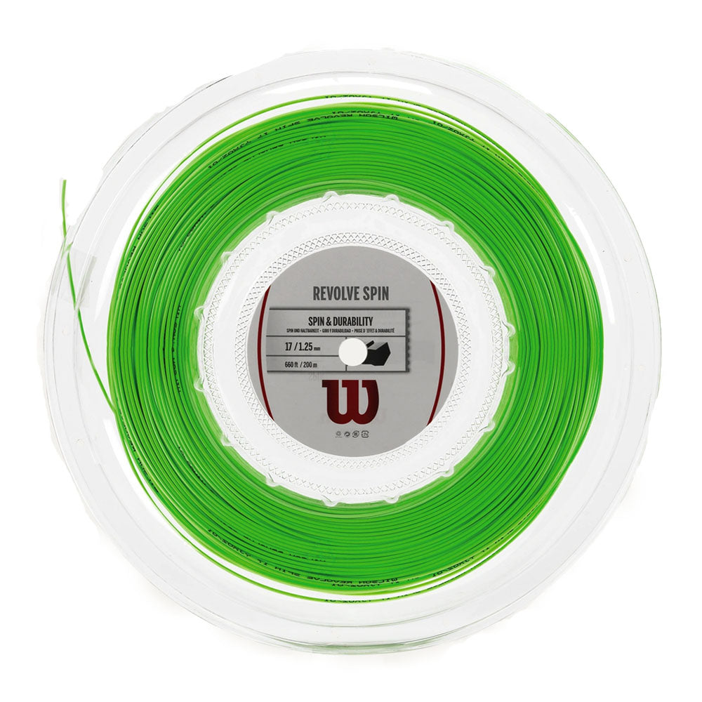 Wilson Revolve Spin 17G Tennis String - 200m Reel - Green