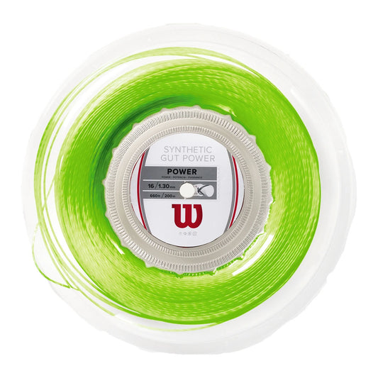 Wilson Synthetic Gut Power 16G Tennis String - 200m Reel - Green