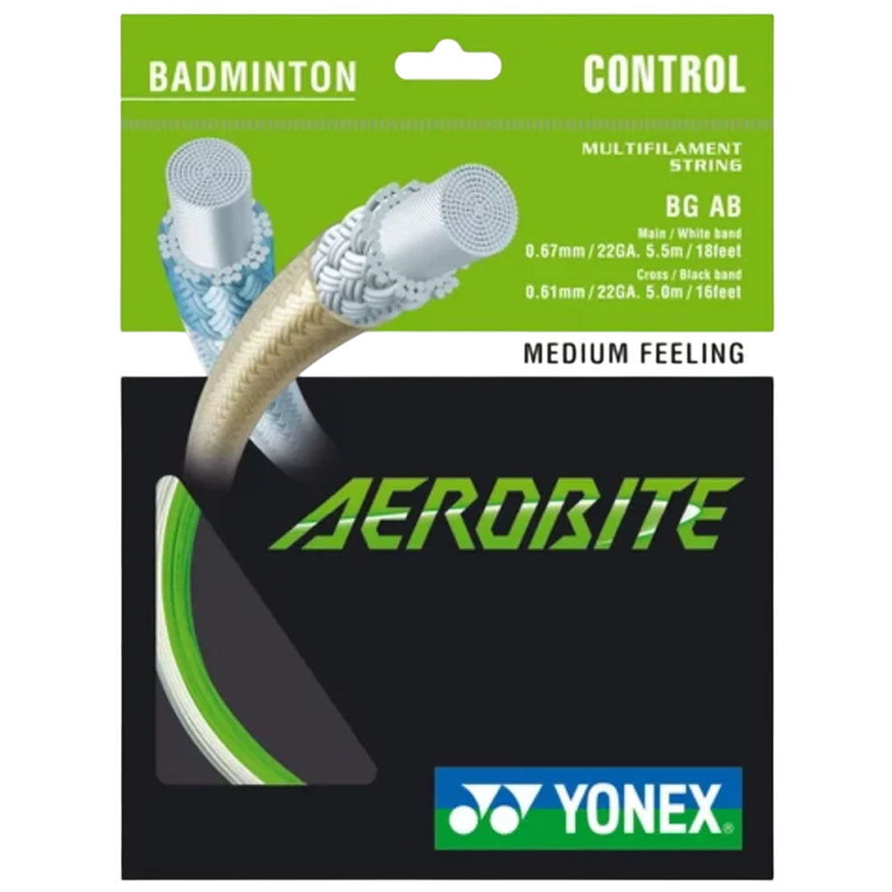 Yonex Aerobite Badminton String , White/Green