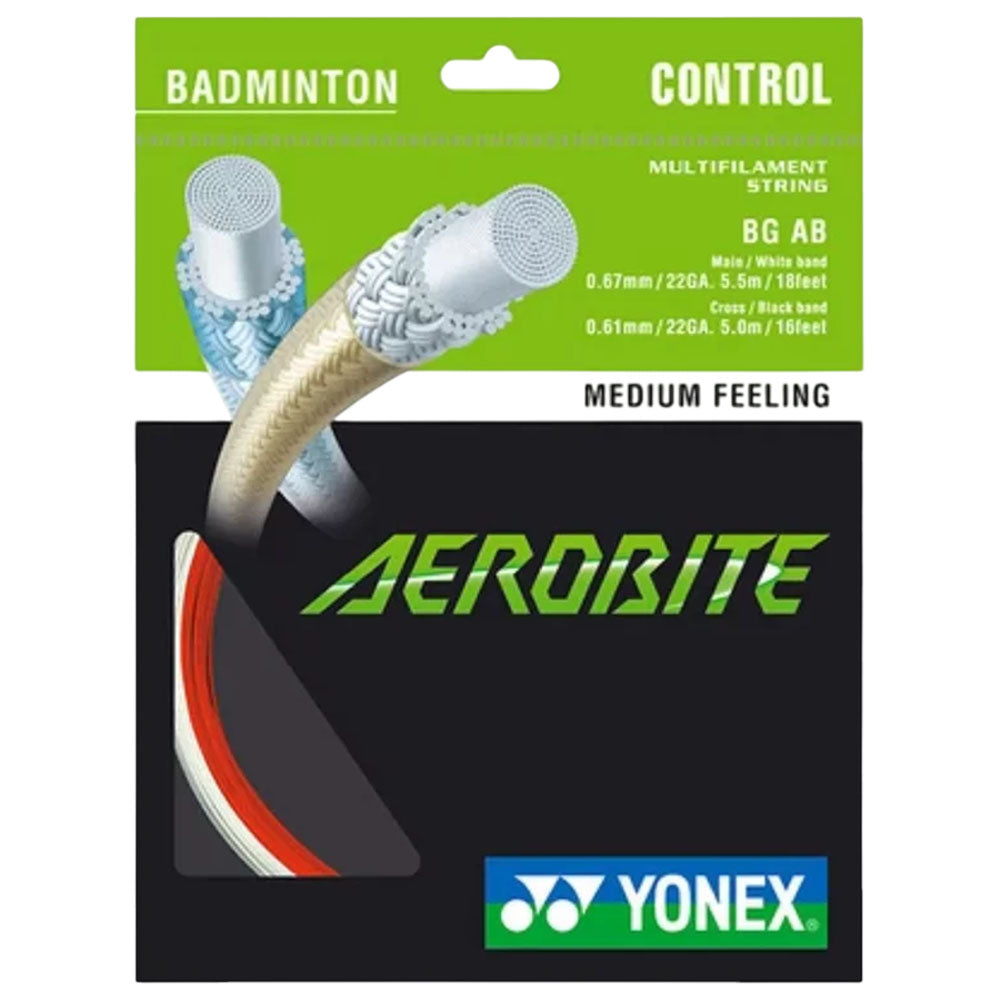 Yonex Aerobite Badminton String , White/Red