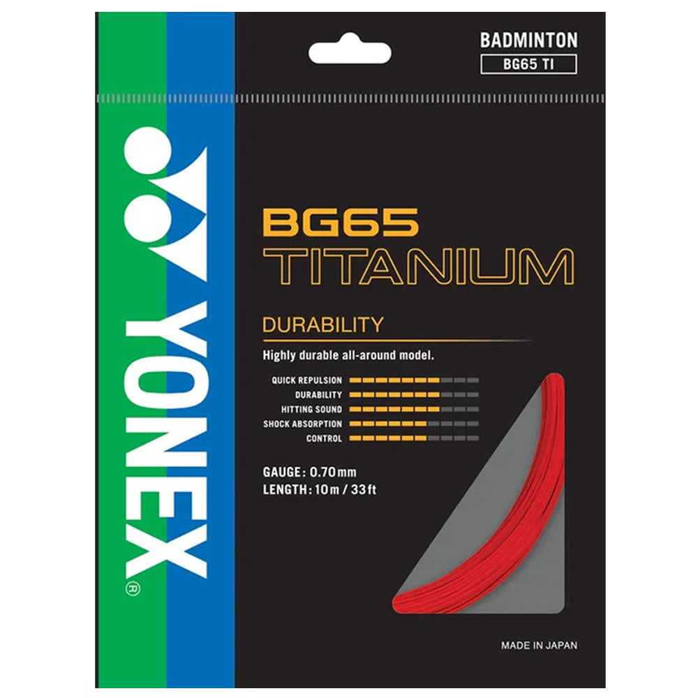 Yonex BG65 TI Badminton String , Red