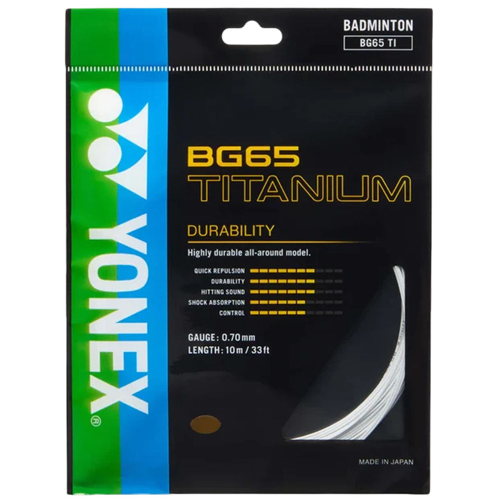 Yonex BG65 TI Badminton String , White
