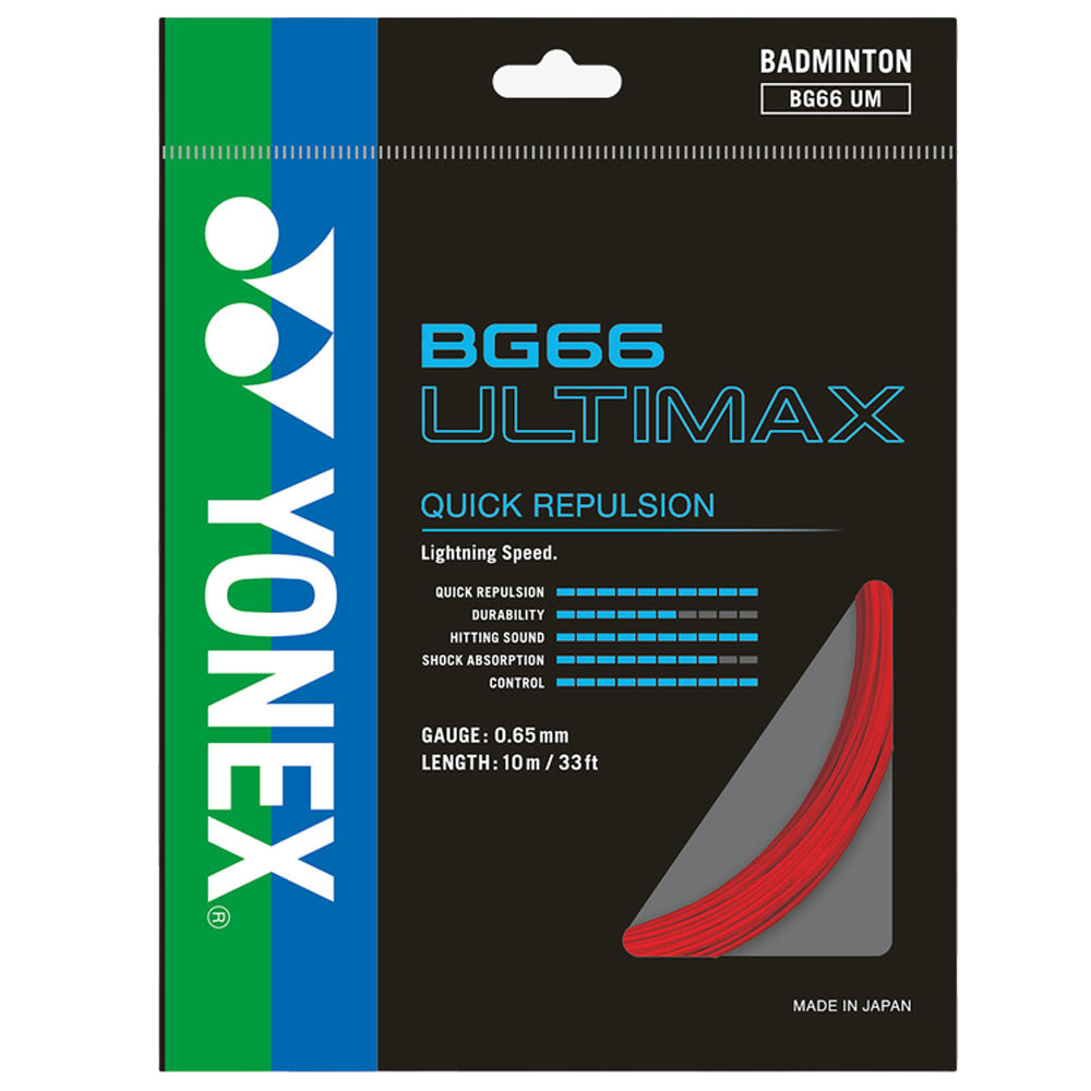 Yonex BG 66 Ultimax Badminton String , Red