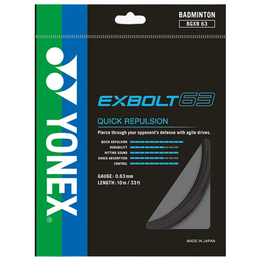 Yonex Exbolt 63 Badminton String , Black