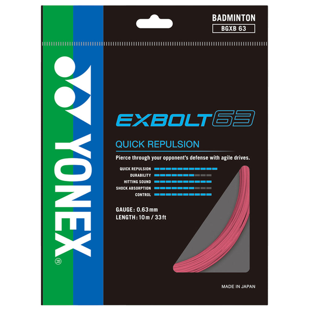 Yonex Exbolt 63 Badminton String , Light Pink