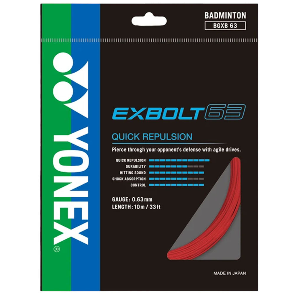Yonex Exbolt 63 Badminton String , Ruby Red