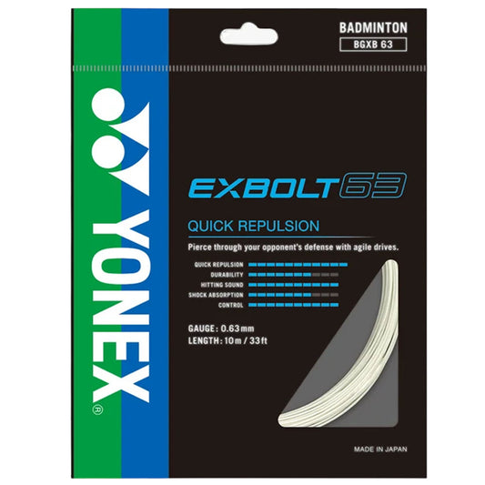 Yonex Exbolt 63 Badminton String , White
