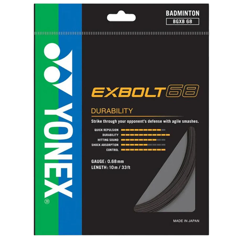 Yonex Exbolt 68 Badminton String (10MM) , Black