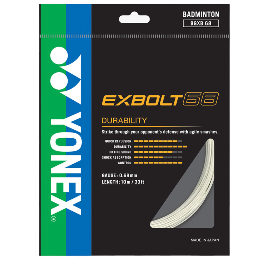 Yonex Exbolt 68 Badminton String (10MM) , White