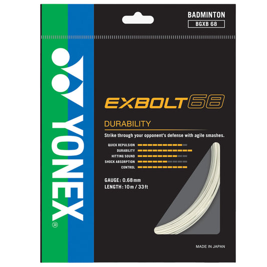 Yonex Exbolt 68 Badminton String (10MM) , White
