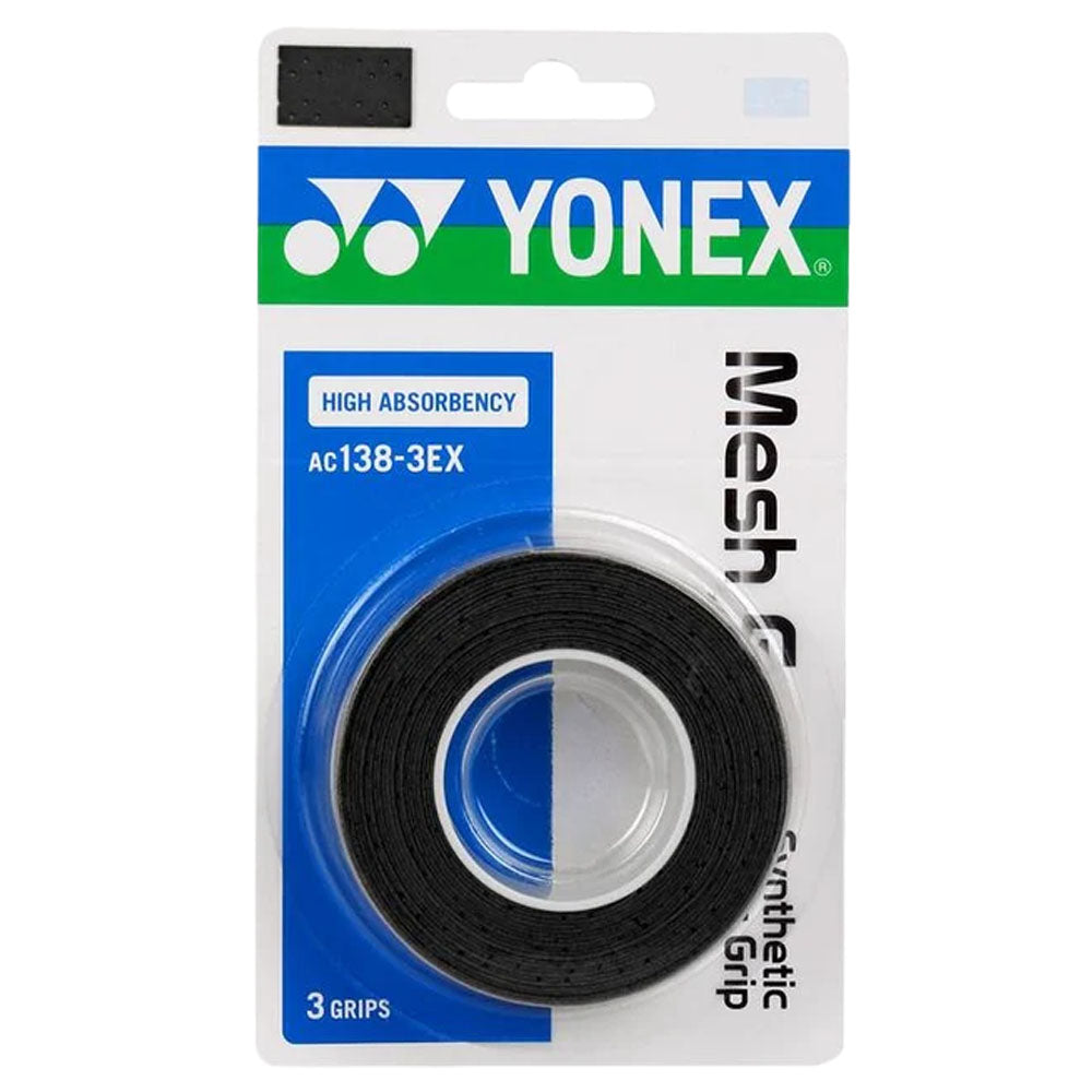 Yonex Mesh Grap for Badminton (3 Pack) , Black