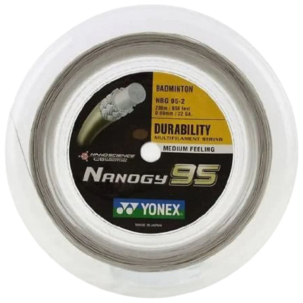 Yonex Nanogy 95 Badminton Reel , Silver Gray