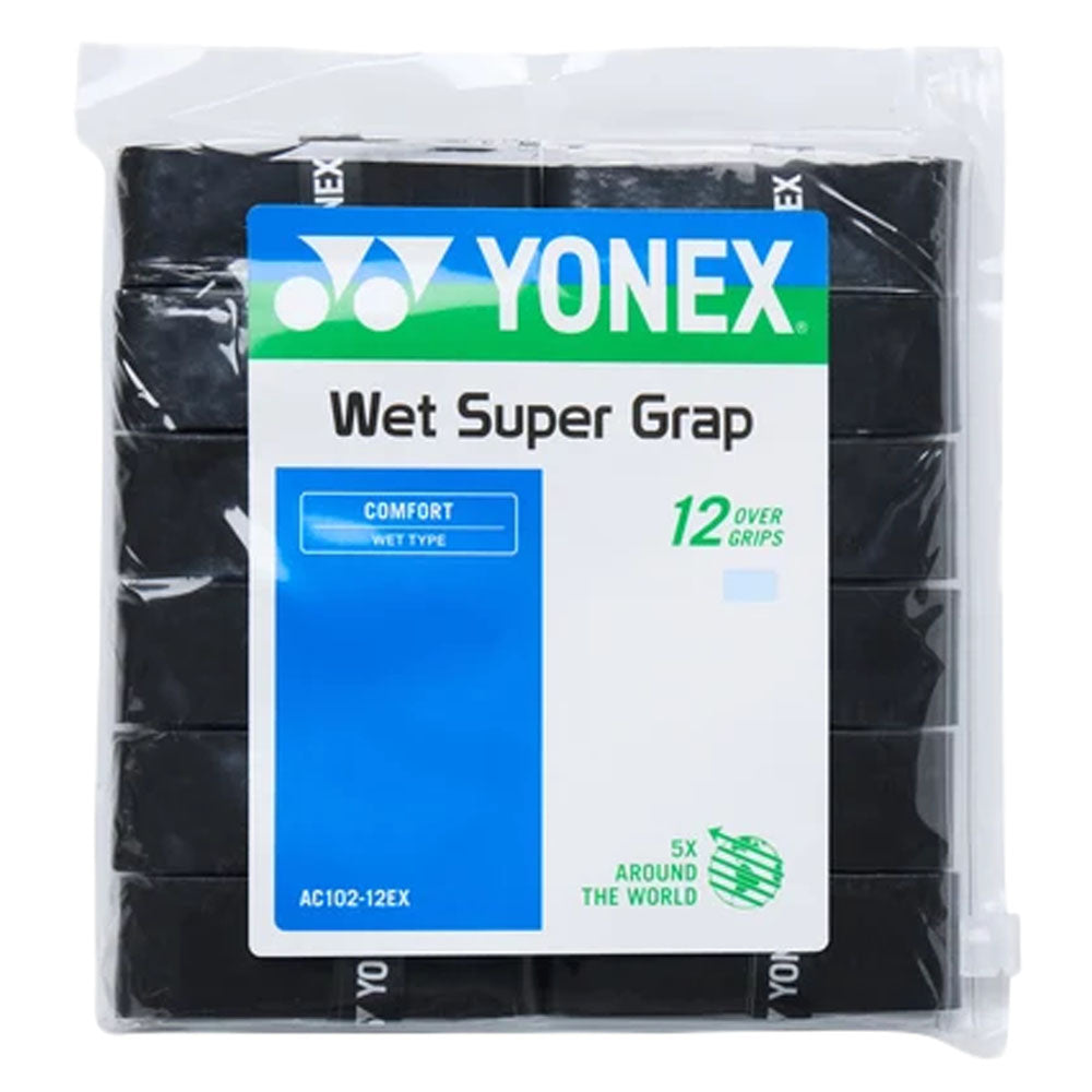 Yonex Super Grap 12 Pack Badminton Grip , Black
