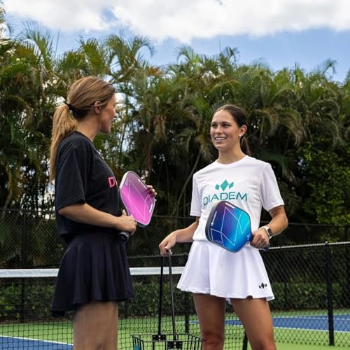 Diadem Rush Pickleball Paddle | USAPA Approved | Lightweight Fiberglass 16mm Paddle with Fiberglass Surface for Spin & Control | Marine Teal