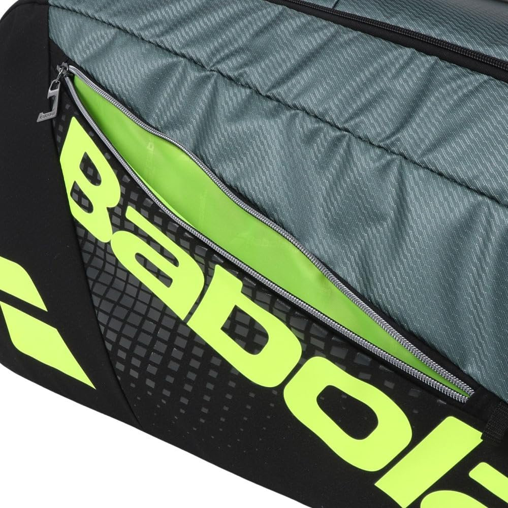 Babolat Pure Aero RH x12 Tennis Bag (Metallic Grey/Black/Fluo Yellow)