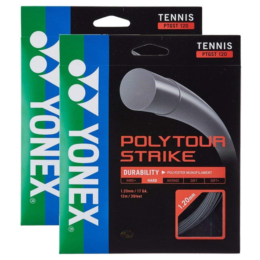YONEX Poly Tour Strike Tennis String - Grey - Osaka's String - 2 Packs - Choose Gauge