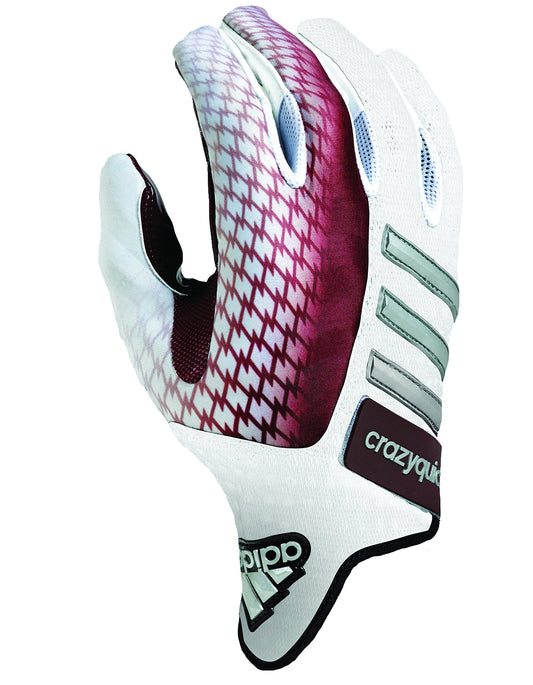 Adidas Crazyquick 2.0 Football Gloves, White/Maroon, XX-Large