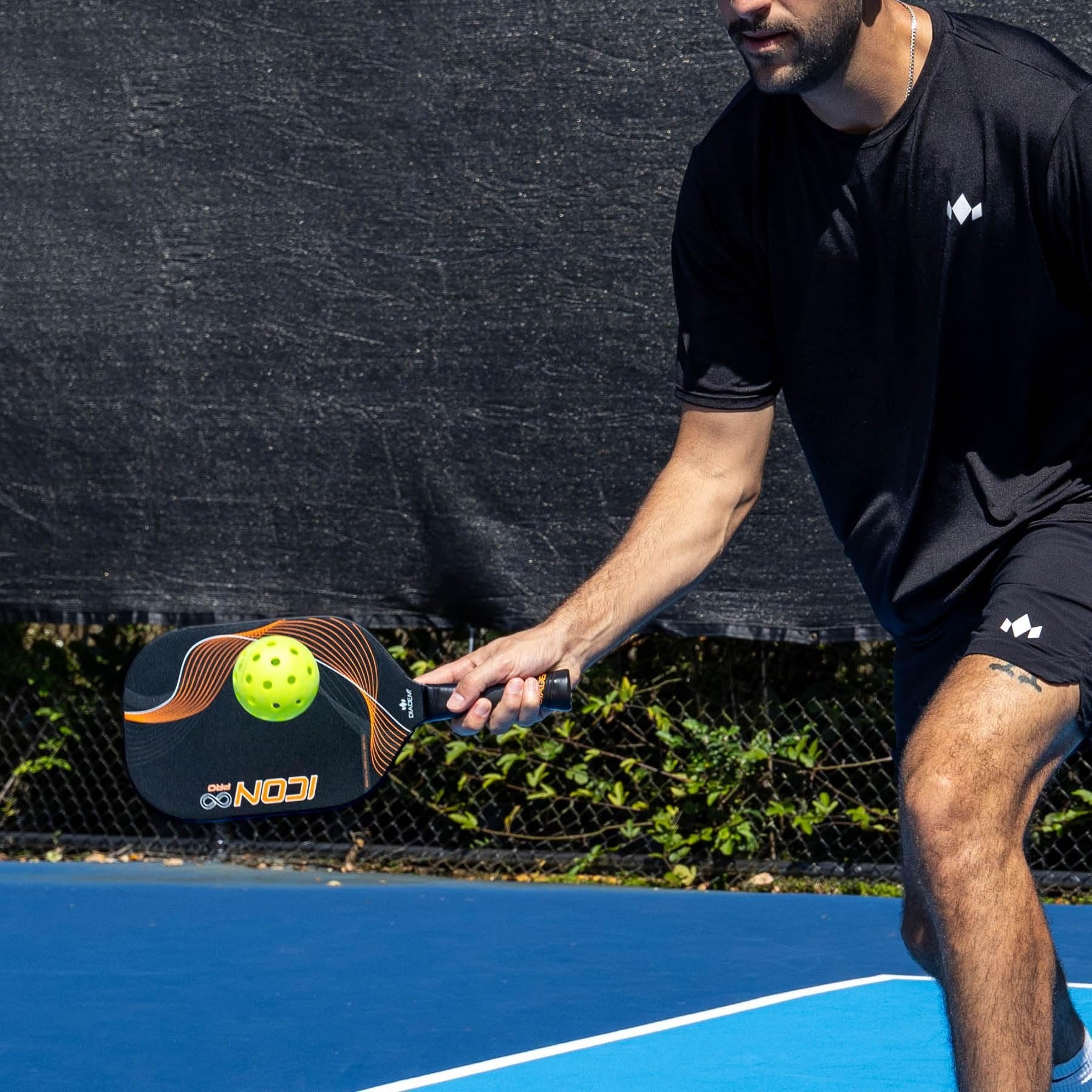 Diadem Icon Infinity Pro Pickleball Paddle | USAPA Approved | Dual Foam Core & Carbon Fiber | Maximum Power, Control, and Spin | High Performance with Replaceable Edge Guard (Inferno Orange)