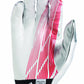Adidas Adizero 5-Star Football Receiver Gloves, 2X-Large, White/Red/Silver