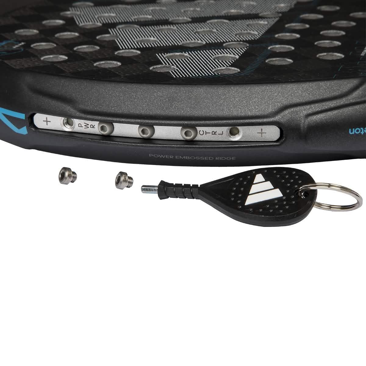 adidas Adipower Multiweight Ctrl 3.4 Racket Álex Ruiz - Black Blue, Round Shape, EVA High Memory Foam, Carbon 18K