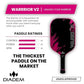 Diadem Warrior V2 Pickleball Paddle – Liquid Carbon Fiber Edgeless Design, Etched Face for Lasting Spin, 19MM Thick, 3 Layer Construction (Pink)