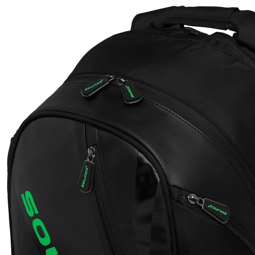Solinco Tour Team Tennis Backpack Black and Neon Green (OS)