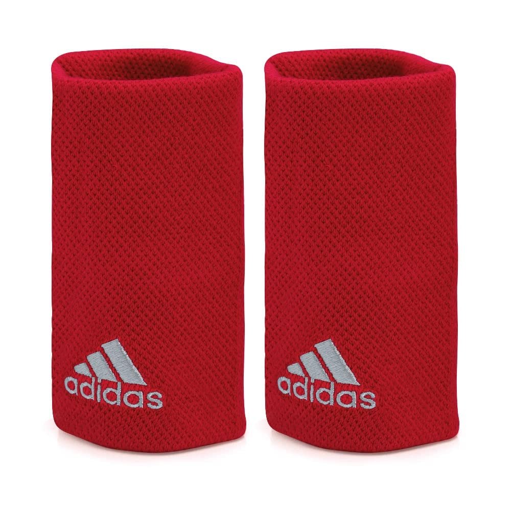 Adidas Large Tennis Wristband Red Grey
