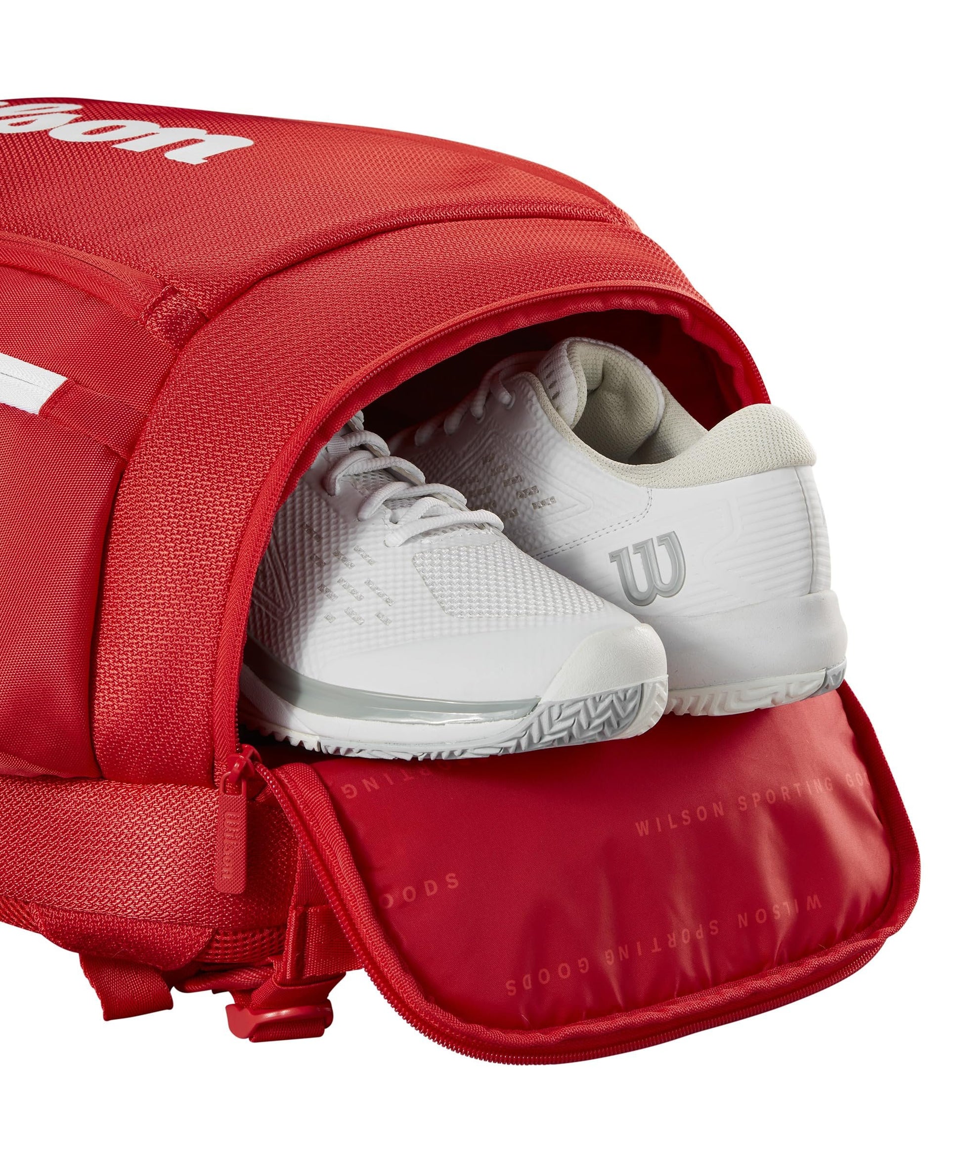 WILSON 2025 Super Tour Red Tennis Racket Bags - Red/White