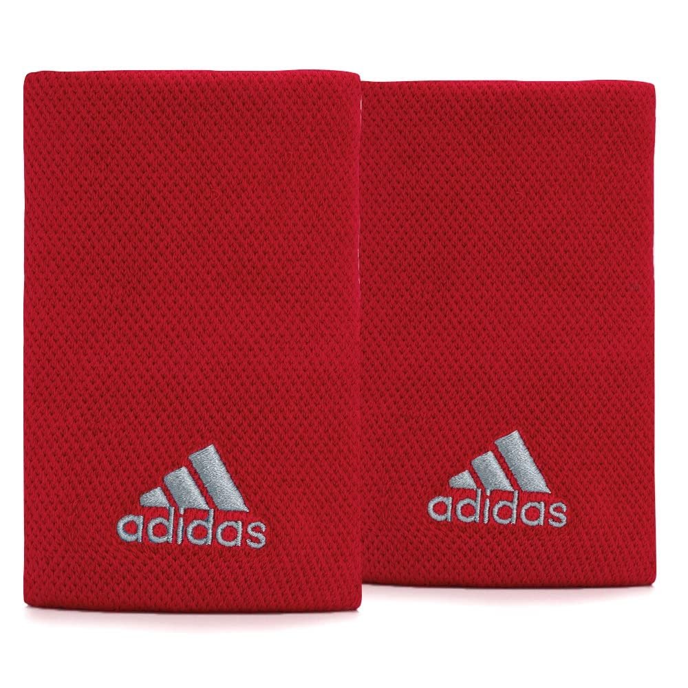 Adidas Large Tennis Wristband Red Grey