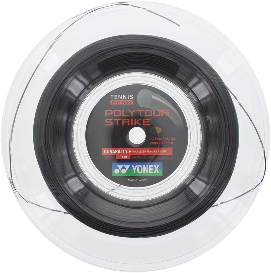 YONEX Poly Tour Strike Tennis String Reel, Black