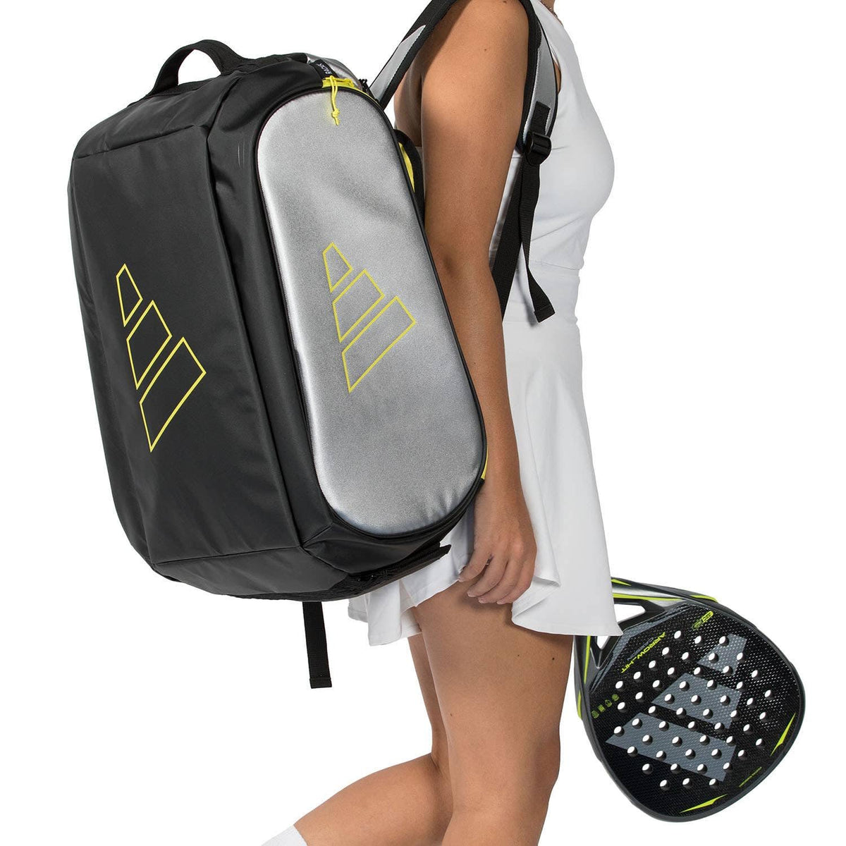 adidas Racket Bag TOUR Silver - Tennis Bag with Thermal Insulated Pockets