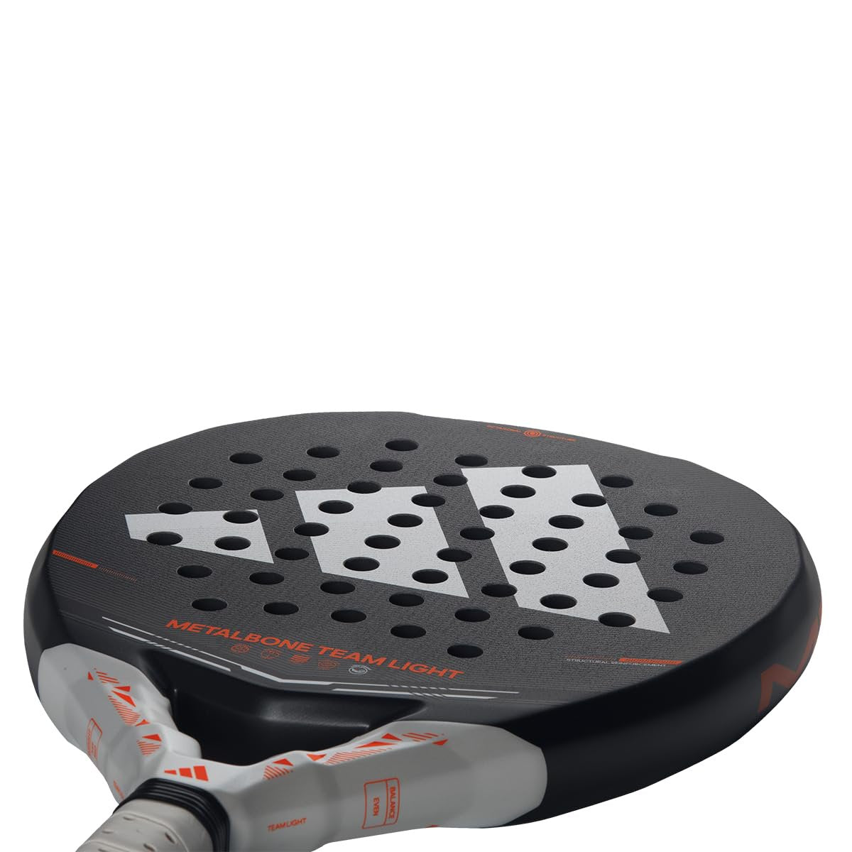 adidas Metalbone Team Light 2026 Racket Black, Round Shape, EVA Soft Performance Foam, Fiberglass