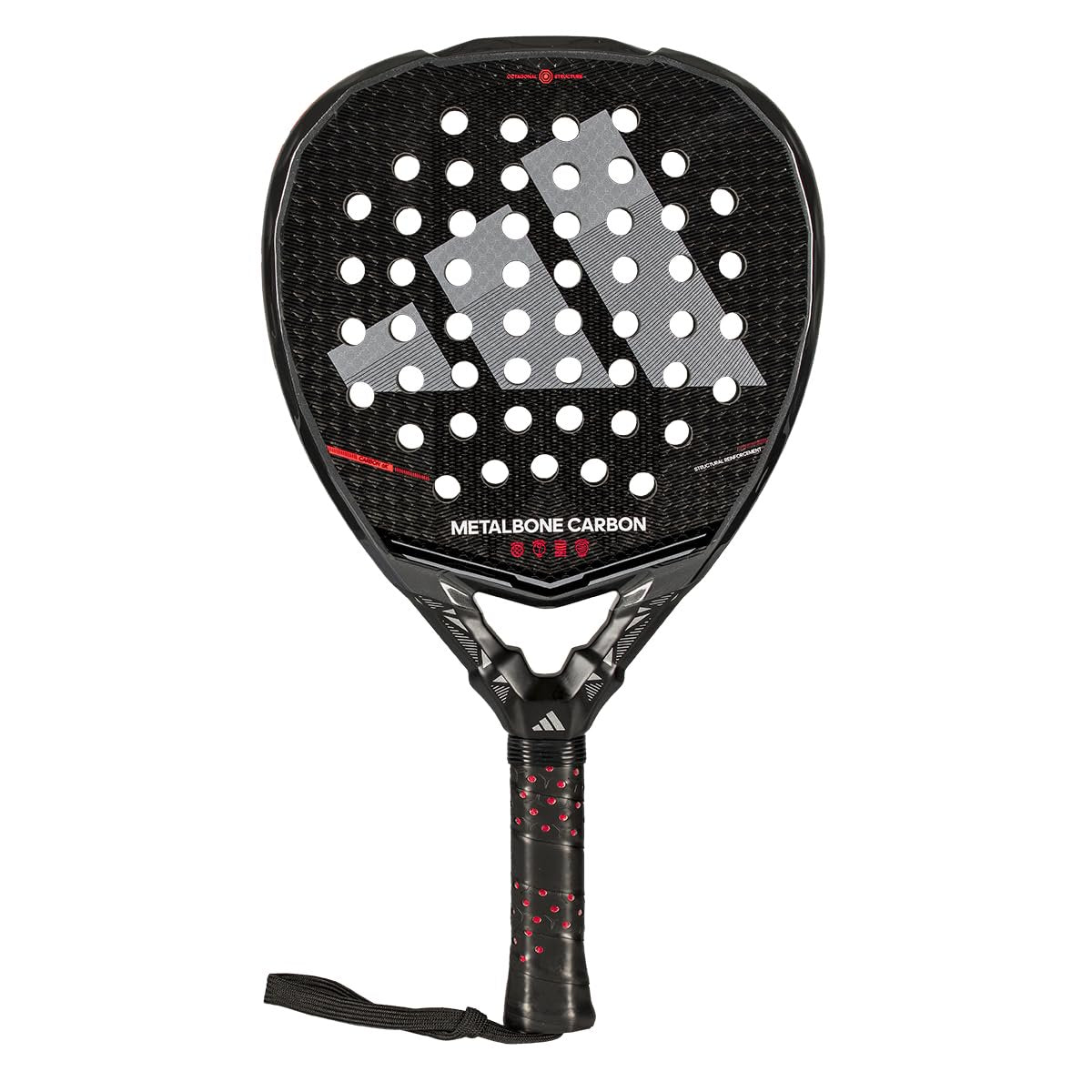 adidas Metalbone Carbon 2026 Racket Black, Diamond Shape, EVA Soft Performance Foam, aluminized Carbon 6K
