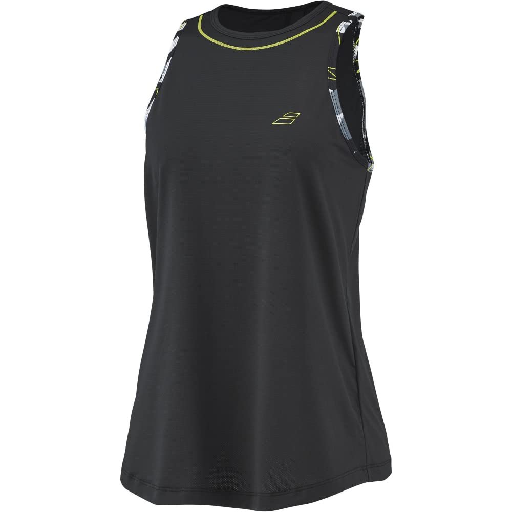 Babolat Women's Aero Tennis Training Tank Top, Black/Black (Medium)