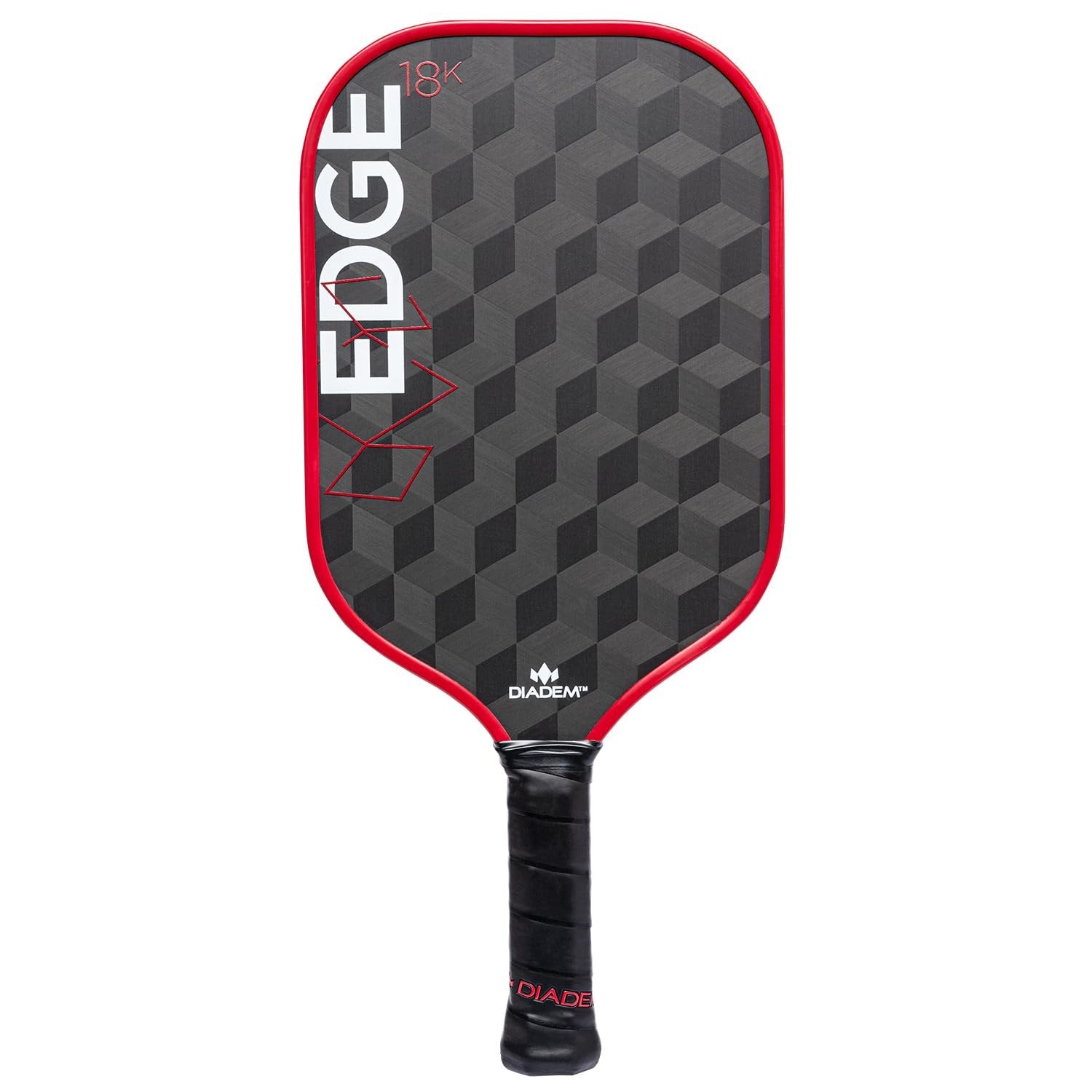 Diadem Edge 18K Pickleball Paddle USAPA Approved | 18K Carbon Fiber Face for Spin & Control | 16mm Control Paddle, Red