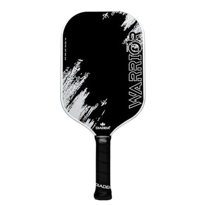 Diadem Warrior V2 Pickleball Paddle – Liquid Carbon Fiber Edgeless Design, Etched Face for Lasting Spin, 19MM Thick, 3 Layer Construction (White)