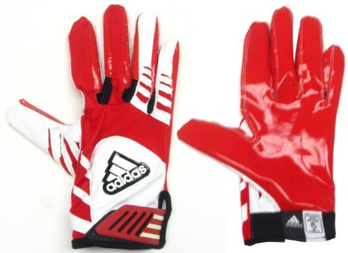 Adidas Dash Adult Football Receiver Gloves - Red/White-XL